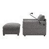 YOOCOZZ 38" Single Sofa with Storage Ottoman,Adjustable Phone Holder,USB Charger,Side Storage Pockets and Pillow-Like Armrests - 3 of 4