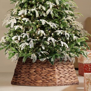 JIONJOY Natural Seagrass Christmas Tree Collar & Woven Skirt, Stand Base Cover for 4-9ft Trees, Indoor Holiday Decoration - 1 of 4