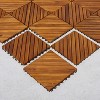 Gulches 12-Diagonal Slat Interlocking Deck Tiles (Set of 10), Acacia Wood, for Indoor/Outdoor Patios, Decks, Bathrooms - 2 of 4