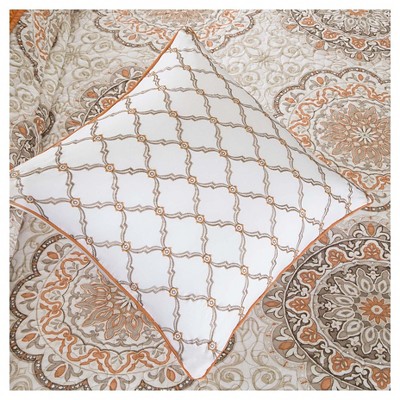 Full Blue Microfiber Reversible Quilt Set with Throw Pillows