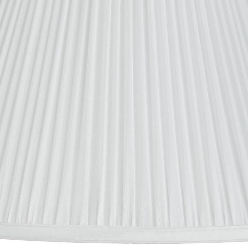 Springcrest White Mushroom Pleated Medium Empire Lamp Shade 7" Top x 16" Bottom x 12" Slant x 11.25" High (Spider) Replacement with Harp and Finial, 4 of 10