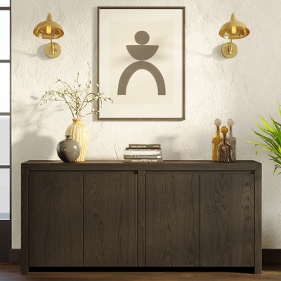 Iris Refined Black Solid Wood Sideboard with Double Doors