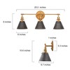 LNC Nero Modern Vanity Lights,Brushed Gray and Antique Gold/Antique Gold and Opal Glass, 2 Light/ 3 Light/4 Light - 3 of 4