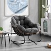CAVINAS Cotton Rattan Glider Rocking Chair with Mid-Height Backrest,Upholstered Rocking Chair,Nursery Accent Chair for Bedroom - 2 of 4