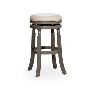FONTOI 30" Swivel French Barstools, Upholstered Bar Stools with Flared Leg for Living Room Kitchen, Gray, 17"*30"*17" - 1 of 4