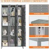 AOBABO 12 Doors Metal Storage Locker for Employees, Storage Locker with 12 Hooks for School Office Gym Bedroom, Black, Assembly Required - 4 of 4