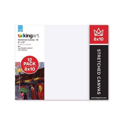 Kingart 8" x 10" 12ct Stretched Canvas Value Pack