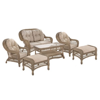 6pc Conversation Set with Ottomans - W Unlimited