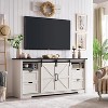 SinCiDo 80 Inch TV Ready Farmhouse Fireplace Stand, 32″ High Entertainment Center with Drawer, Sliding Barn Door & 70″ Media Storage - 4 of 4