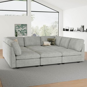 Belffin 9-Seater Sleeper Sectional - Convertible Cloud Couch with Plush Corduroy & All-Module Storage - 1 of 4