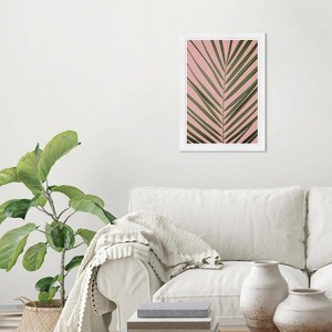 Wynwood Studio 15"x21" Palm Life Wall Art White Frame: Modern Botanical Canvas, Vertical Orientation - 1 of 3