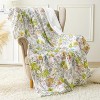 Lomsoe Green Floral Print Throw Blanket Flannel Blankets, Super Soft Cozy Throw Blankets for Home Sofa Couch, Birthday Gifts for Kids Adults - 2 of 3