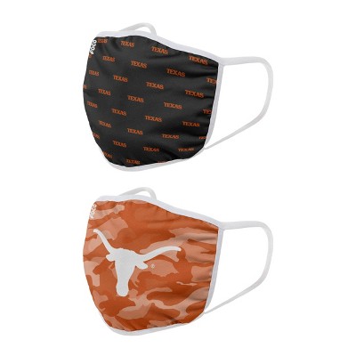 NCAA Texas Longhorns Adult Face Covering 2pk