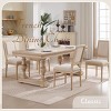 Dining Chair Set of 2 French Country with Square Back & Carved Solid Wood Frame for Dining Room Living Room Kitchen-Baofuwish - 3 of 4