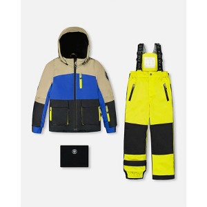 Deux par Deux Boy Two-Piece Play Snowsuit Bright Yellow Green - 1 of 4
