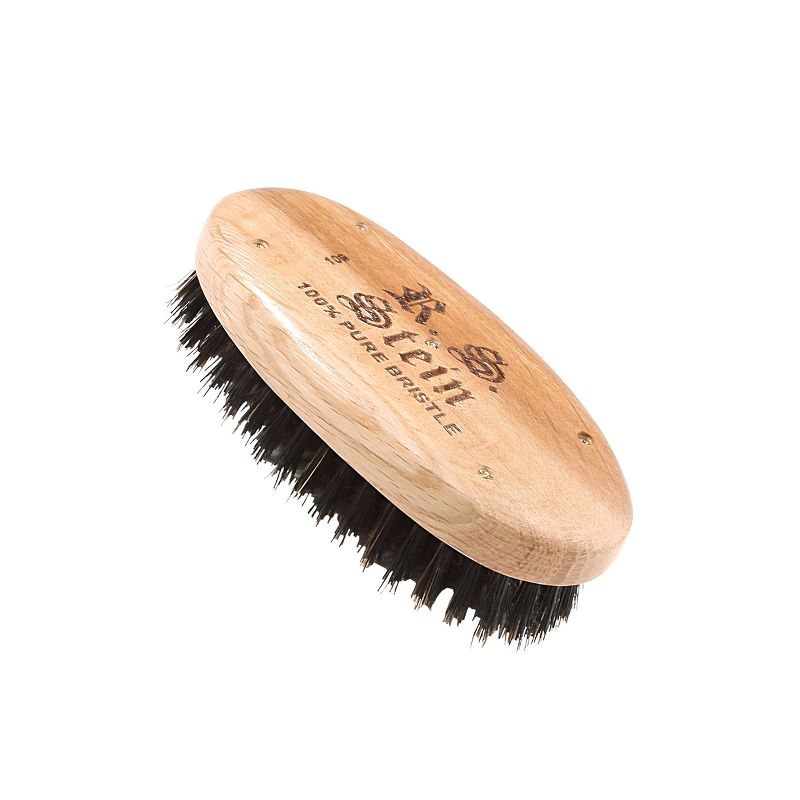 Bass Brushes - Men's Hair Brush Wave Brush with 100% Pure Premium Natural Boar Bristle FIRM Natural Wood Handle Military/Wave Style Oval Oak Wood, 3 of 5