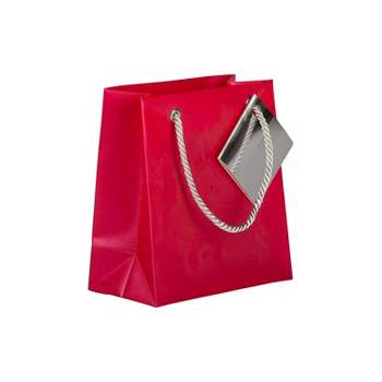 JAM PAPER Opaque Shopping Bags Mini 5 3/4 x 5 3/4 x 2 1/2 Red Bulk 100 Bags/Pack (461996B)