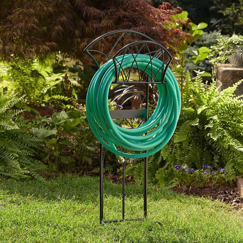 Liberty Garden LBG116 Steel Decorative Garden Hose Stand with Gothic Design for Backyard, Garden, or Home in Patina Brown, 4 of 7