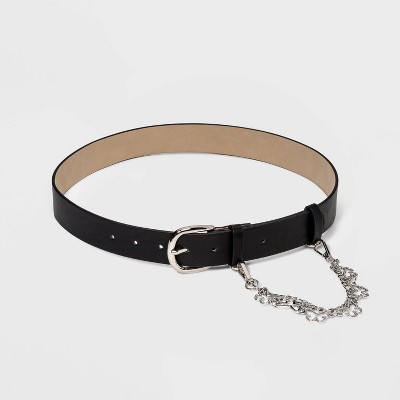 Women's Stylish PU Leather Loose Chain Crescent Belt