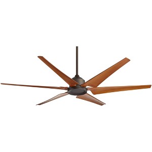 72" Casa Vieja Power Hawk Modern Indoor Outdoor Ceiling Fan with Remote Control Oil Rubbed Bronze Painted Wood Damp Rated for Patio Exterior House - 1 of 4