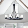 Maxax 32.8" 8-Light Black/Gold Iron Chandelier, - 2 of 4