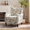 Vincent Wooden Upholstered Armchair with Fabric Pattern and Wingback Design for Bedroom| ARTFUL LIVING DESIGN - 3 of 4
