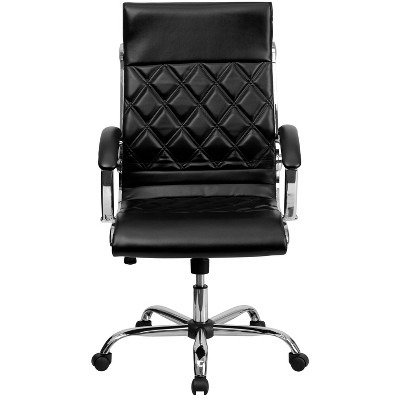 Ergonomic High-Back Executive LeatherSoft Swivel Chair with Chrome Accents