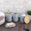 Evideco French Home Goods Elegant Soap Dispenser - Polyresin and Bamboo Design, Refillable Liquid Pump - 4 of 4