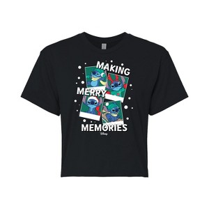 Women's - Lilo and Stitch - Making Merry Memories Cropped Graphic T-Shirt - 1 of 4