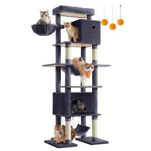 Feandrea Cat Tree, 79.1 Inch Tall Cat Tower for Indoor Cats, Multi-Level Large Cat Condo with 4 Scratching Posts, 2 Hammocks, a Perch, 2 Cat Caves - 1 of 4