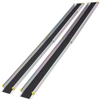 Wheel Chair Ramp, 7FT, Adjustable, Non-Skid, Aluminium Alloy Ramp, Portable Telescopic Ramps, with 600 Pound Bearing Capacity for Entry Steps Stairs