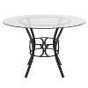 Emma and Oliver 45'' Round Glass Dining Table with Black Metal Frame - 3 of 3
