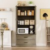 Kitchen Pantry Storage Cabinet with Barn Doors, Drawers and Adjustable Shelves for Kitchen, Dining Room - 4 of 4