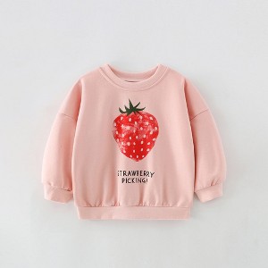 MyKids-Usa Baby Girl Flower Print Pattern Solid Color Beautiful Hoodies - 1 of 4
