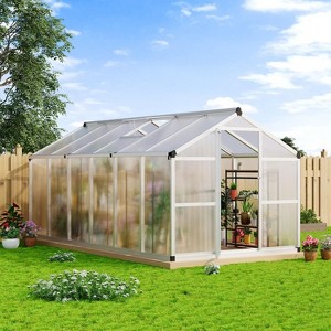 Greenhouse for Outdoors, Heavy-Duty Walk-In Design with Roof Vent, Ground Nails & Sliding Lockable Door, for Garden Backyard - 1 of 4