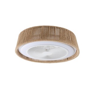 Dolonm Bohemian Braided Ceiling Fan Light, Silent Remote Control - 1 of 4