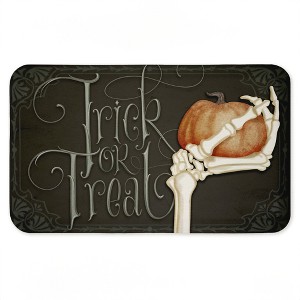 Stupell Industries Trick Or Treat Skeleton Hand Printed Anti-Fatigue Floor Mat, design by Nicole Tamarin, 30"x18" - 1 of 4