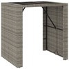 vidaXL Patio Bar Set 5 Piece Wicker Table and Stool with Cushions Poly Rattan - Gray - 4 of 4