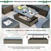 YOOCOZZ 5-Piece PE Rattan Outdoor Sofa Set with Reclining Three-Seater, 3 Square Stools and Lift-Top Coffee Table - Grey - 3 of 4