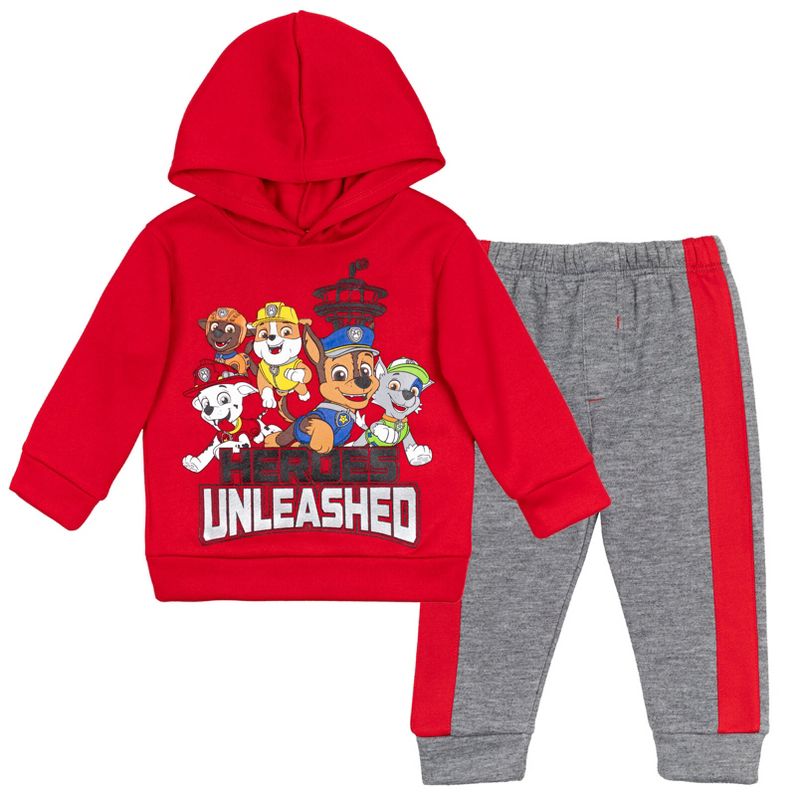 Paw Patrol Rocky Zuma Rubble Fleece Pullover Hoodie and Jogger Pants Outfit Set Toddler, 1 of 8