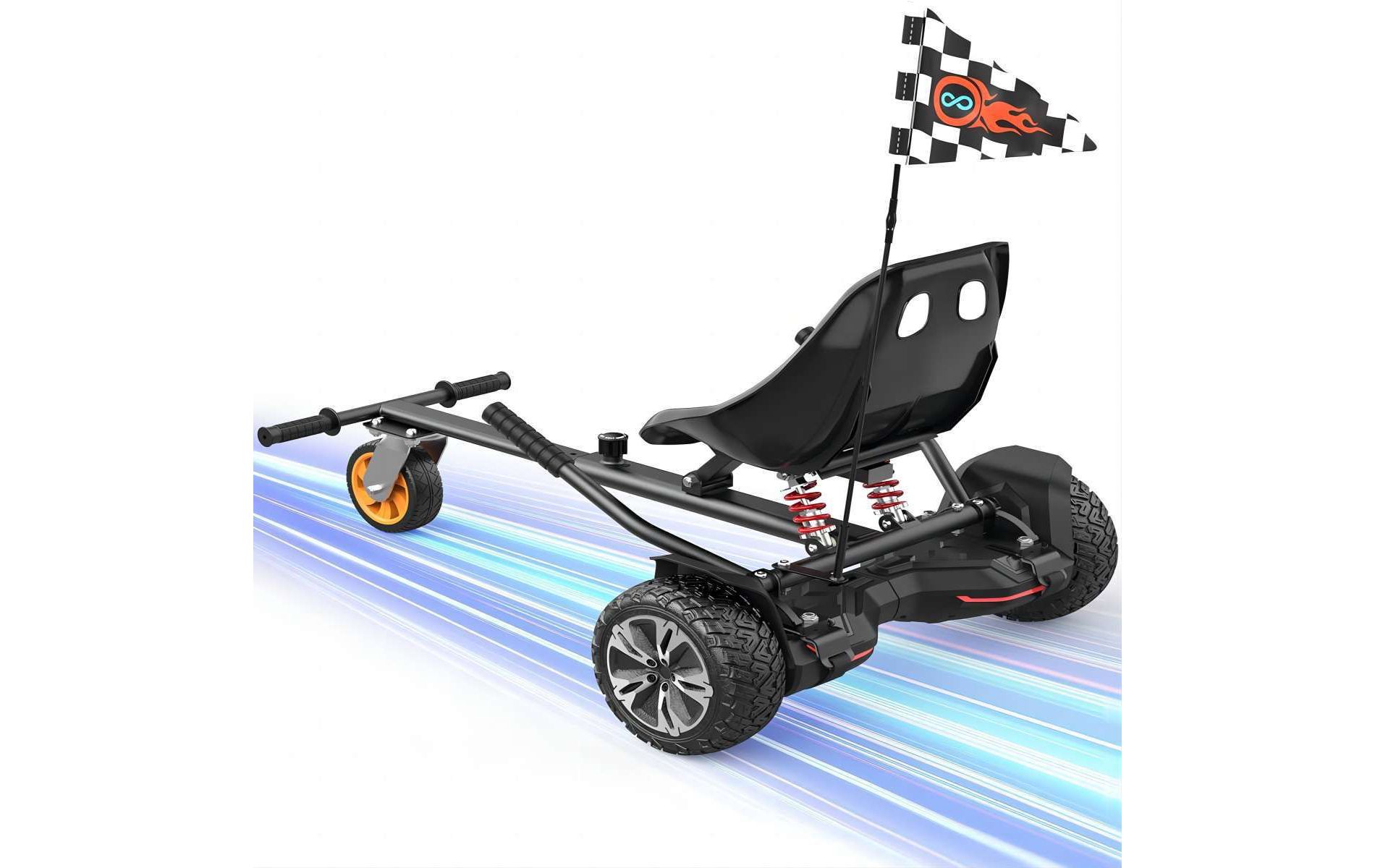 Mastgoal Hoverboard Go Kart with Rear Shock Absorption, Hoverboard Seat Attachment Accessory for 6.5" 8" 10" Hover Board-without Hoverboard