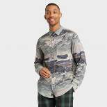 Houston White Brushed Rayon Outdoor Woven Button-Down Shirt - Gray