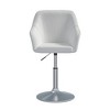 VECELO Modern PU Accent Chair with Adjustable Height, Swivel Vanity Makeup Chair with Upholstered Seat for Bedroom or Living Room, White - 2 of 4