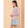Allegra K Women's Peter Pan Collar Long Sleeve Button Up Shirt - 4 of 4