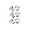 Unique Bargains Clear Sparkle Crystal Cabinet Cupboard Drawer Door Round Pull Knob Handle Silver 1.2"x1.3" 6Pcs - 3 of 4