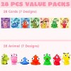 Joyfy 28 Pack Valentine Day Classroom Exchange Gift Cards with Fidget Popping Animal Keychains Gift Card and Toy Set Animal Keychain Assorted Colors - 3 of 4