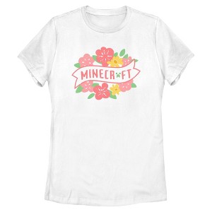 Womens Minecraft Spring Floral Logo T Shirt - 1 of 4