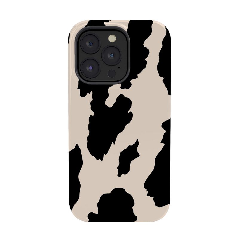 gnomeapple Cow Print Light Beige Black Tough Tough iPhone 15 Case - Society6, 1 of 2