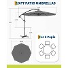 10 FT Patio Umbrella for Outdoor, Outdoor Umbrella With Push Button Tilt and Crank With Cross Base With 8 Sturdy Ribs for Deck Pool Garden Backyard - 3 of 4