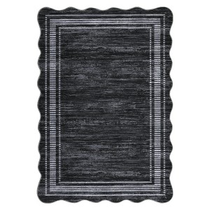 Washable Modern Bordered Non Slip Area Rugs for Living Room Dining Room, Low Pile Geometric Carpet for Home Office - 1 of 4